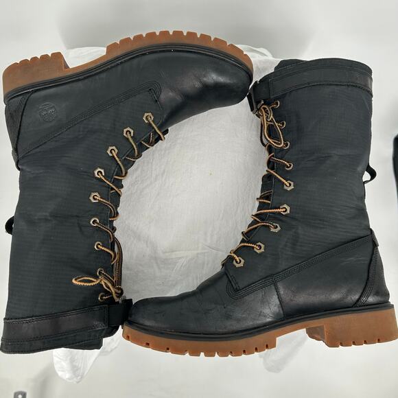 Women's Black Timberland Jayne Waterproof Gaiter Fold-Down Boots Sz 8.5M A1SYB - Picture 4 of 9